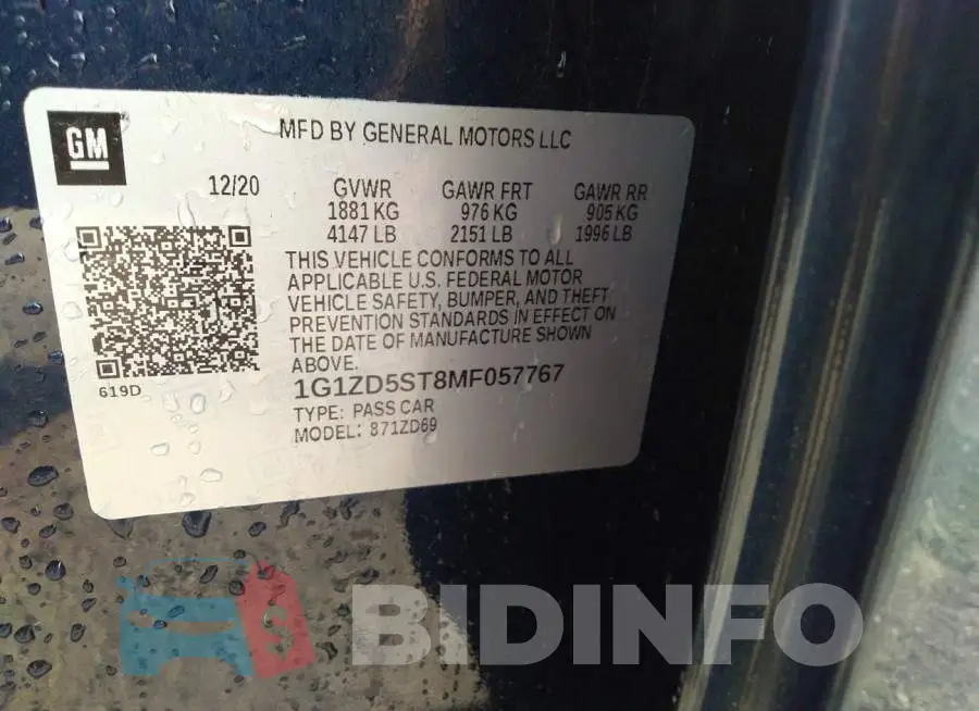 1G1ZD5ST8MF057767 Photo# 9