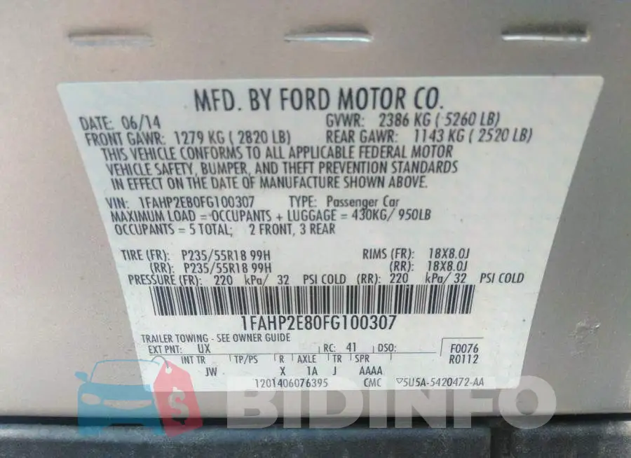 1FAHP2E80FG100307 Photo# 9