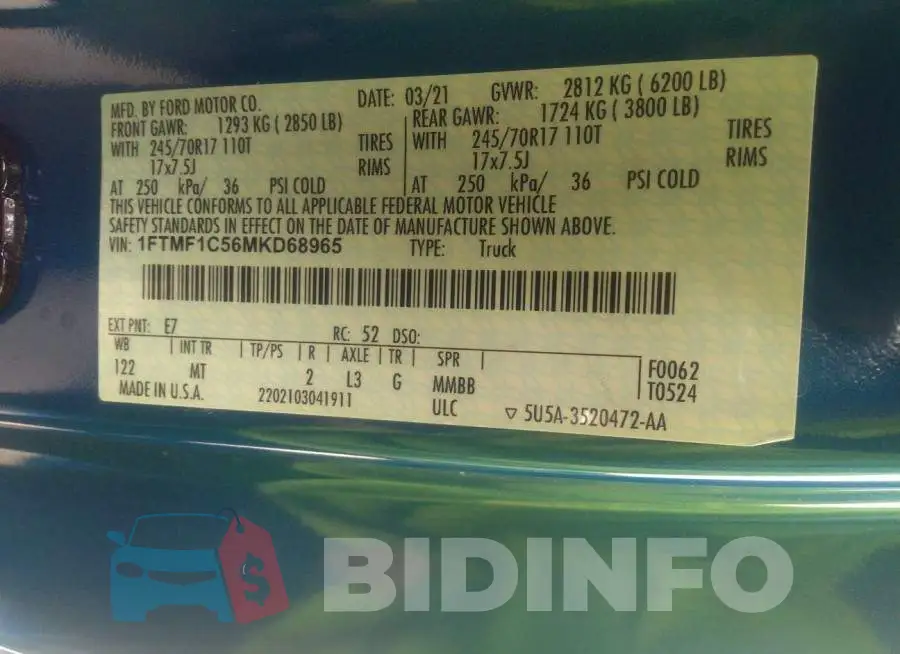 1FTMF1C56MKD68965 Photo# 9