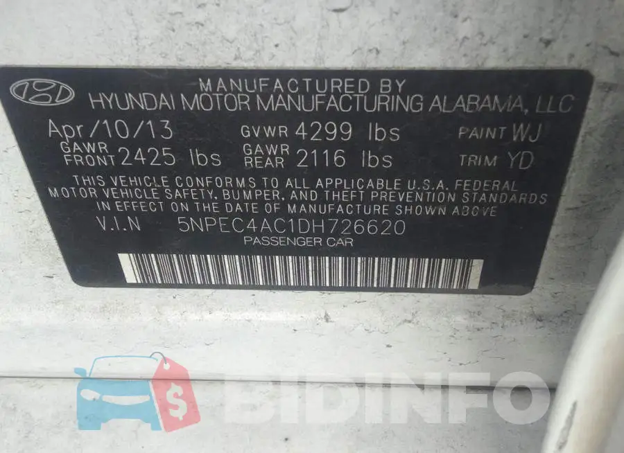 5NPEC4AC1DH726620 Photo# 9