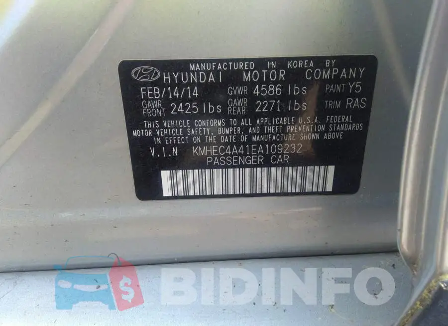 KMHEC4A41EA109232 Photo# 9