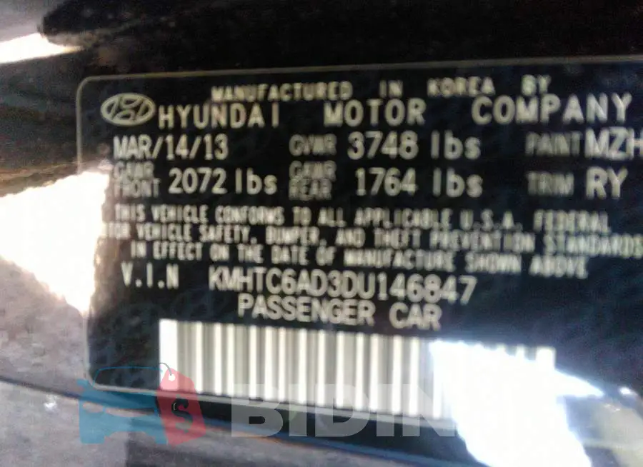 KMHTC6AD3DU146847 Photo# 9