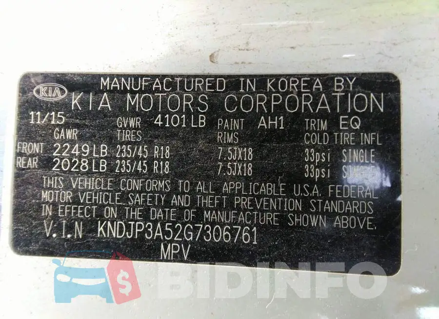 KNDJP3A52G7306761 Photo# 9