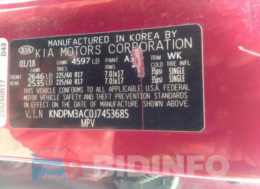 KNDPM3AC0J7453685 Photo# 9