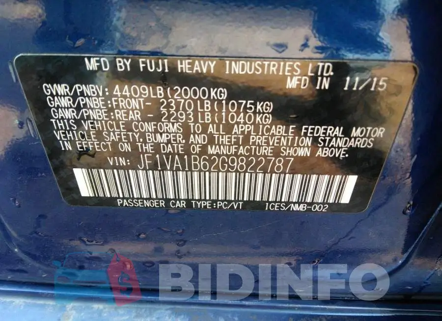 JF1VA1B62G9822787 Photo# 9