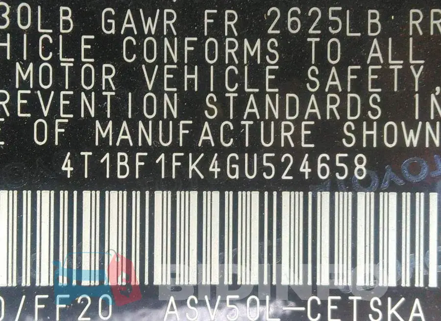4T1BF1FK4GU524658 Photo# 9