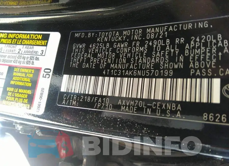 4T1C31AK6NU570199 Photo# 9