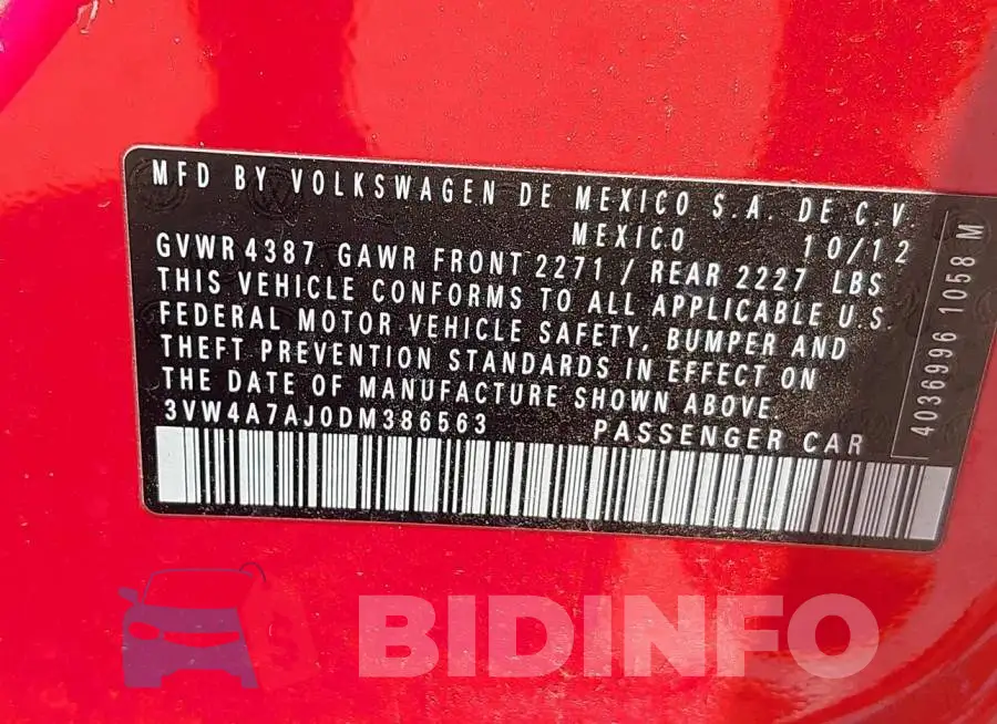 3VW4A7AJ0DM386563 Photo# 9