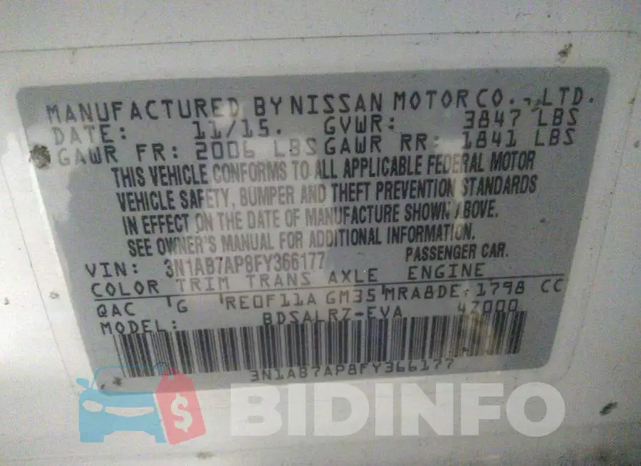 3N1AB7AP8FY366177 Photo# 9