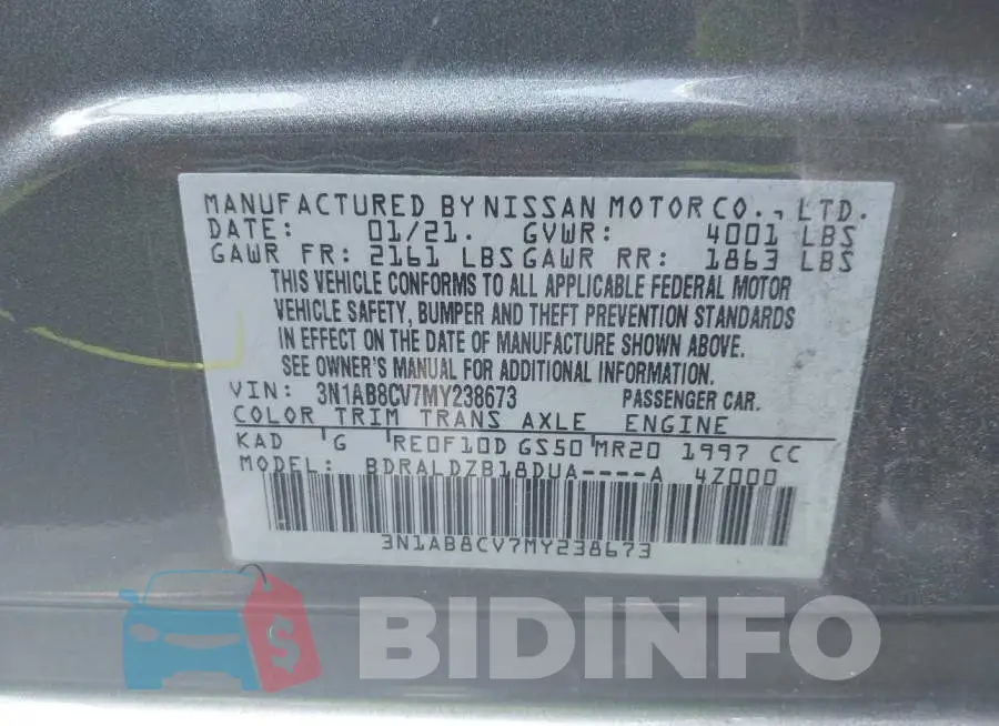 3N1AB8CV7MY238673 Photo# 9