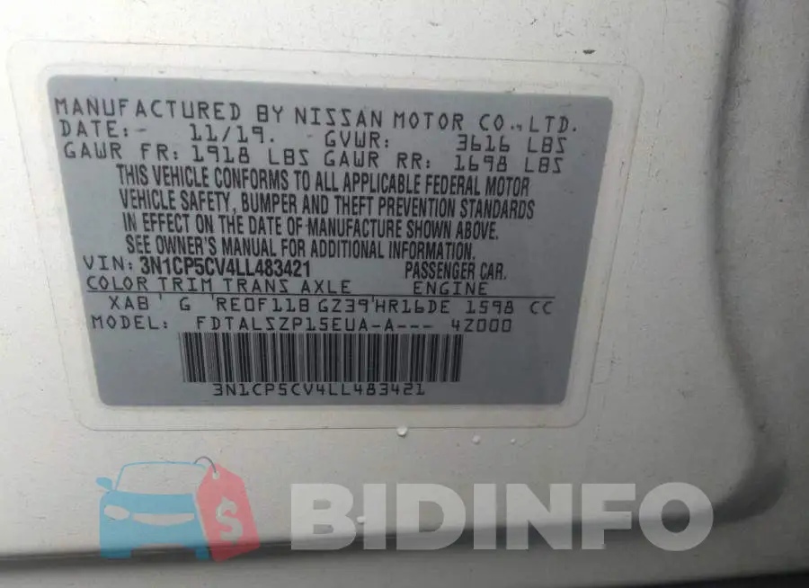 3N1CP5CV4LL483421 Photo# 9