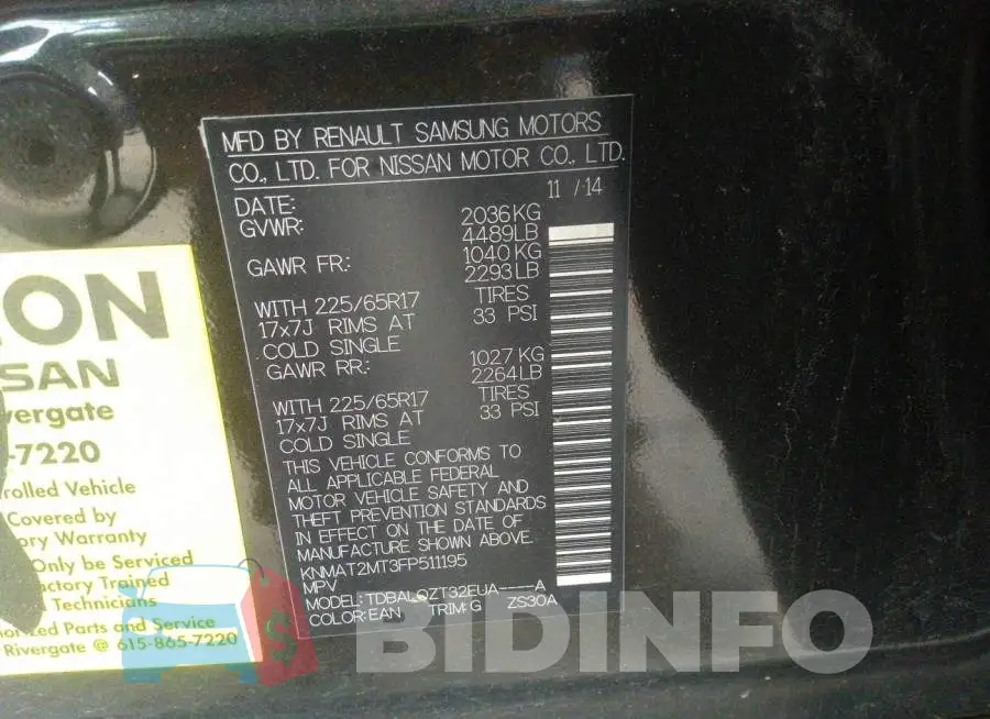 KNMAT2MT3FP511195 Photo# 9
