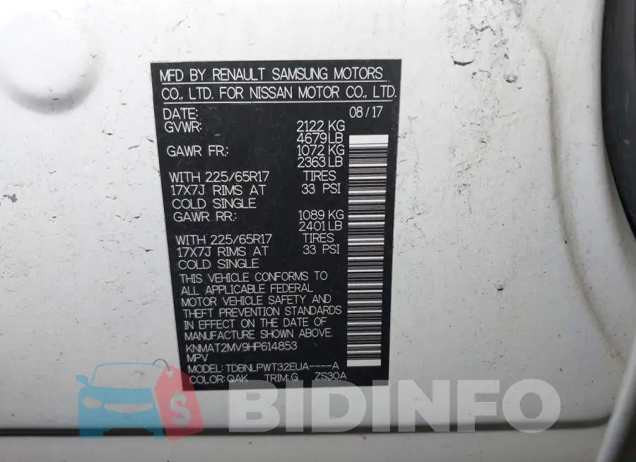 KNMAT2MV9HP614853 Photo# 9