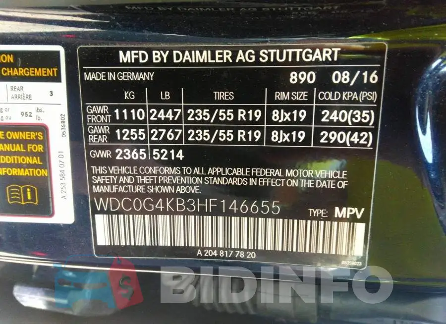 WDC0G4KB3HF146655 Photo# 9