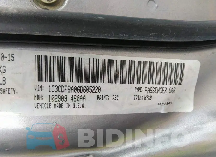 1C3CDFBA0GD605220 Photo# 9