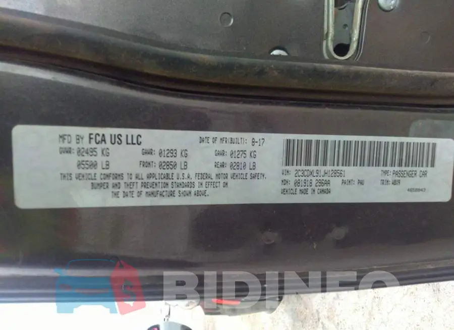 2C3CDXL91JH128561 Photo# 9