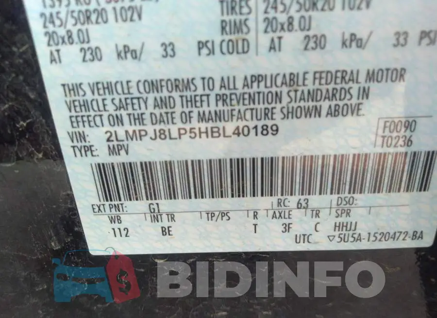 2LMPJ8LP5HBL40189 Photo# 9