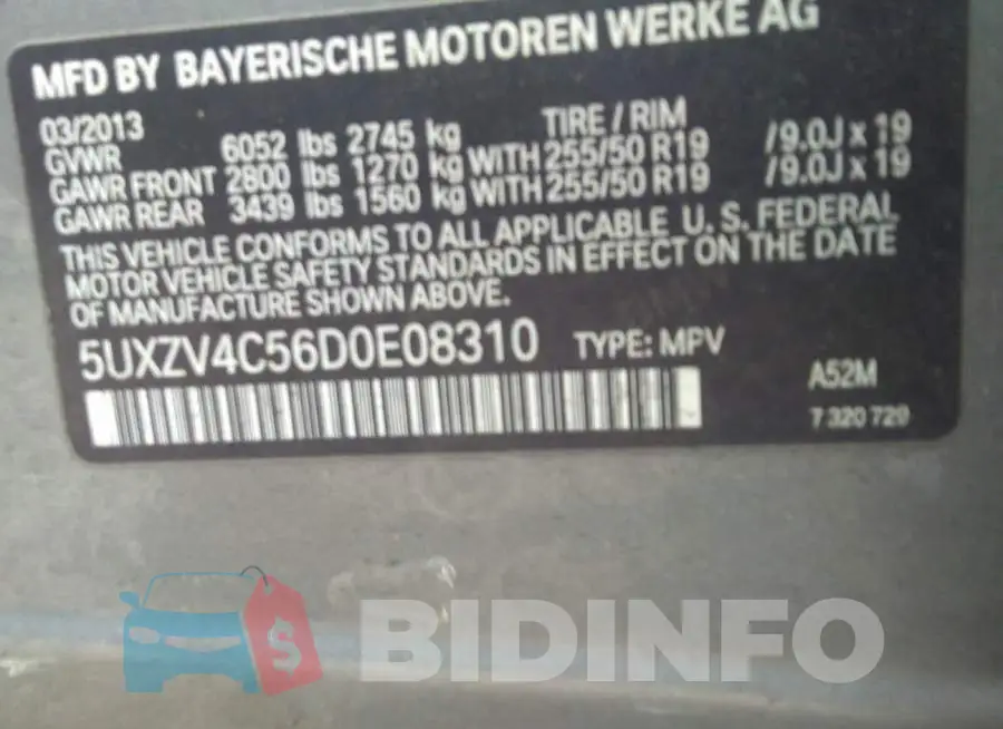 5UXZV4C56D0E08310 Photo# 9