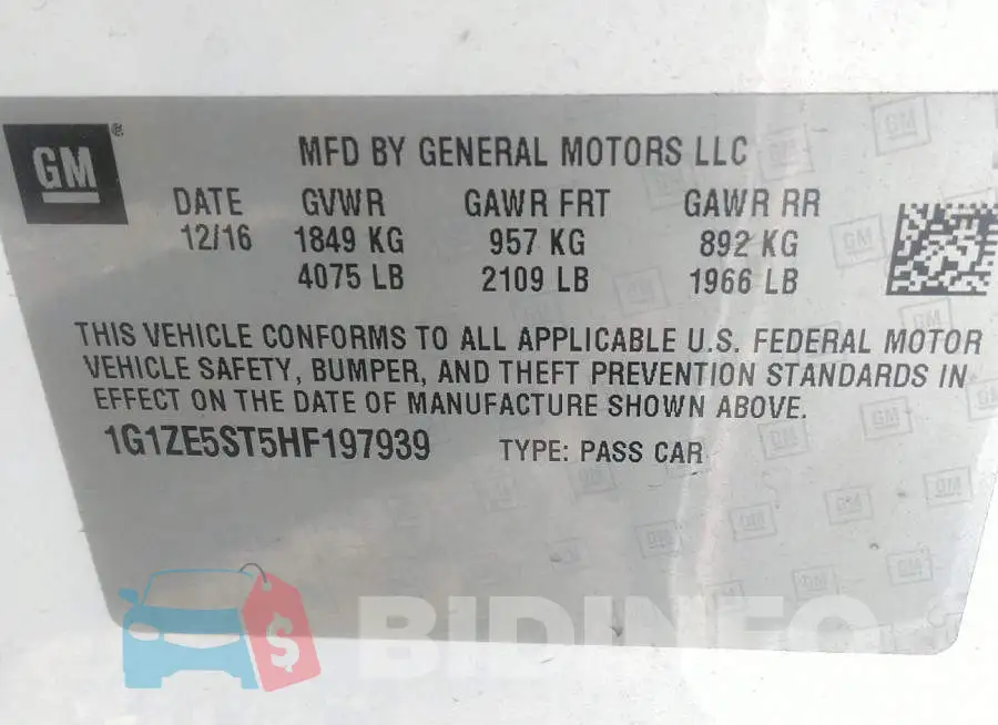 1G1ZE5ST5HF197939 Photo# 9
