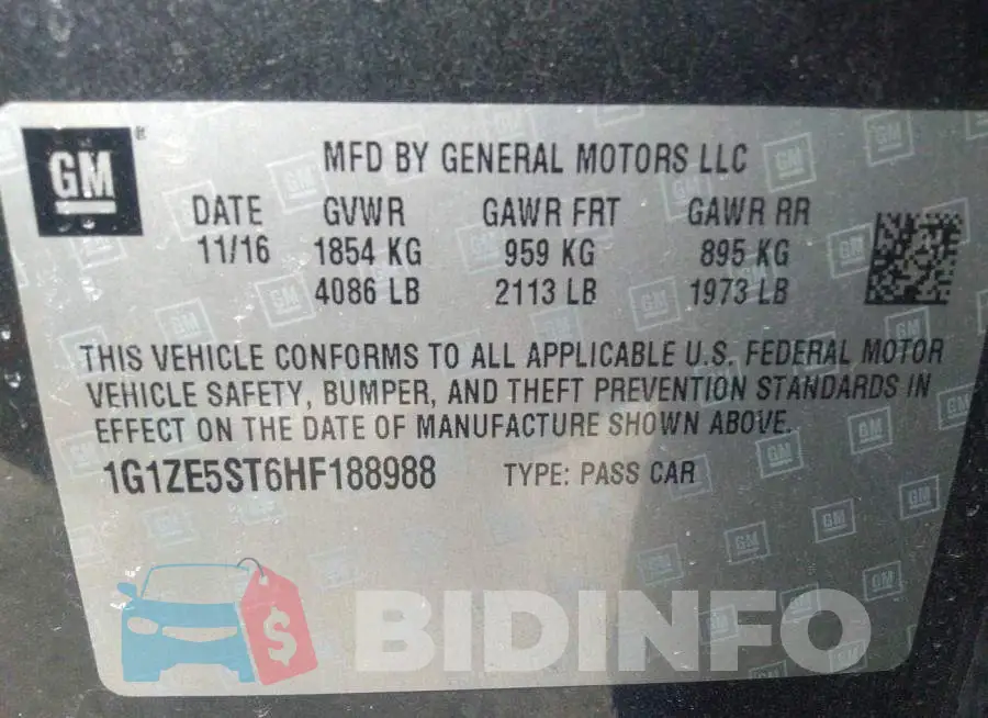 1G1ZE5ST6HF188988 Photo# 9