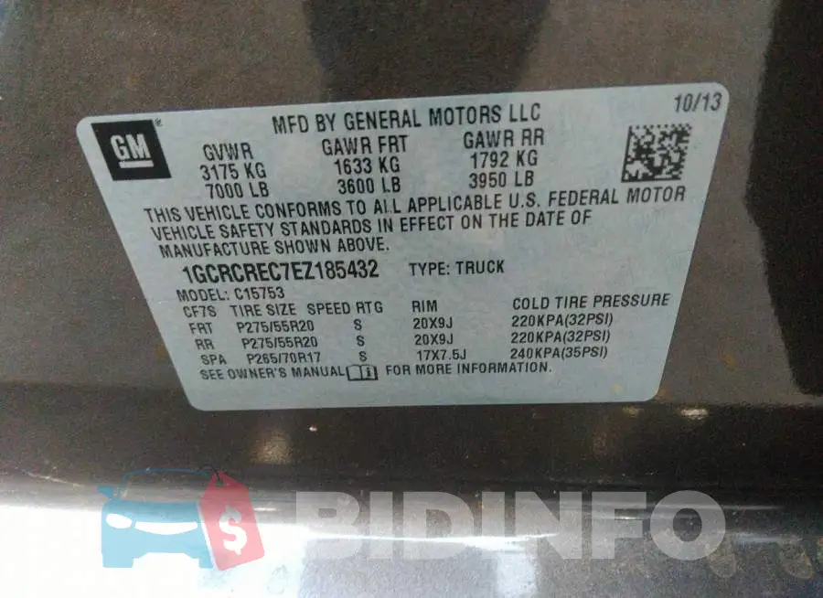 1GCRCREC7EZ185432 Photo# 9