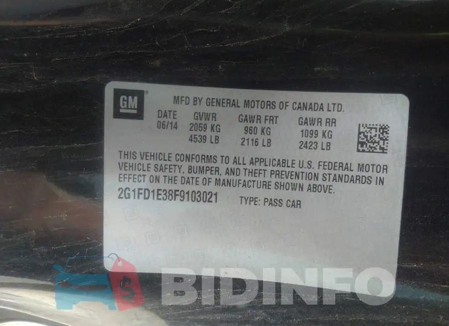 2G1FD1E38F9103021 Photo# 9