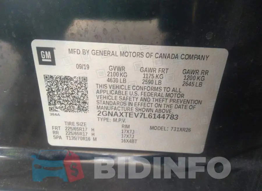2GNAXTEV7L6144783 Photo# 9
