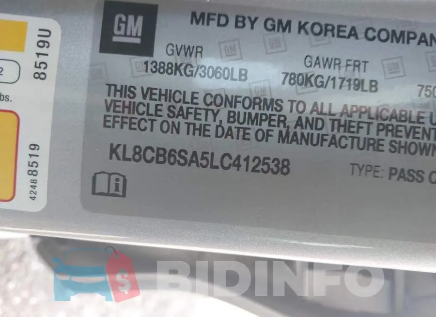 KL8CB6SA5LC412538 Photo# 9
