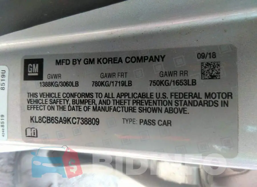 KL8CB6SA9KC738809 Photo# 9
