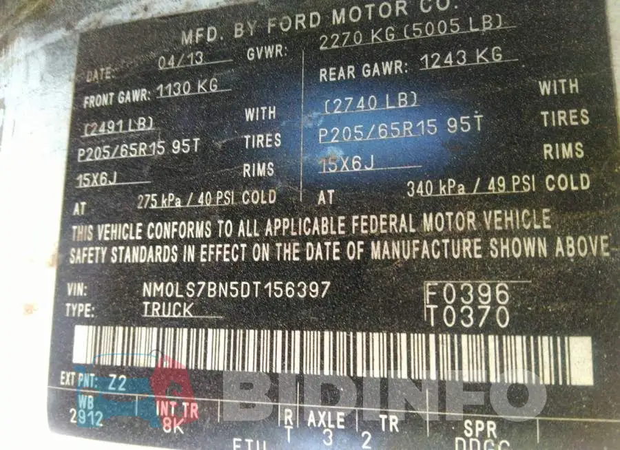 NM0LS7BN5DT156397 Photo# 9