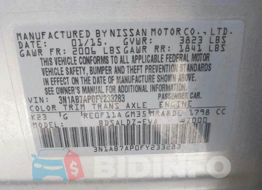 3N1AB7AP0FY233283 Photo# 9