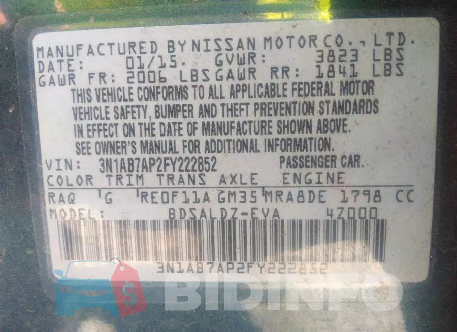 3N1AB7AP2FY222852 Photo# 9