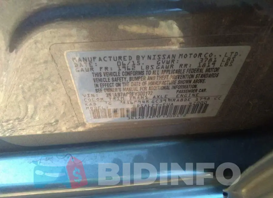 3N1AB7AP9FY300172 Photo# 9