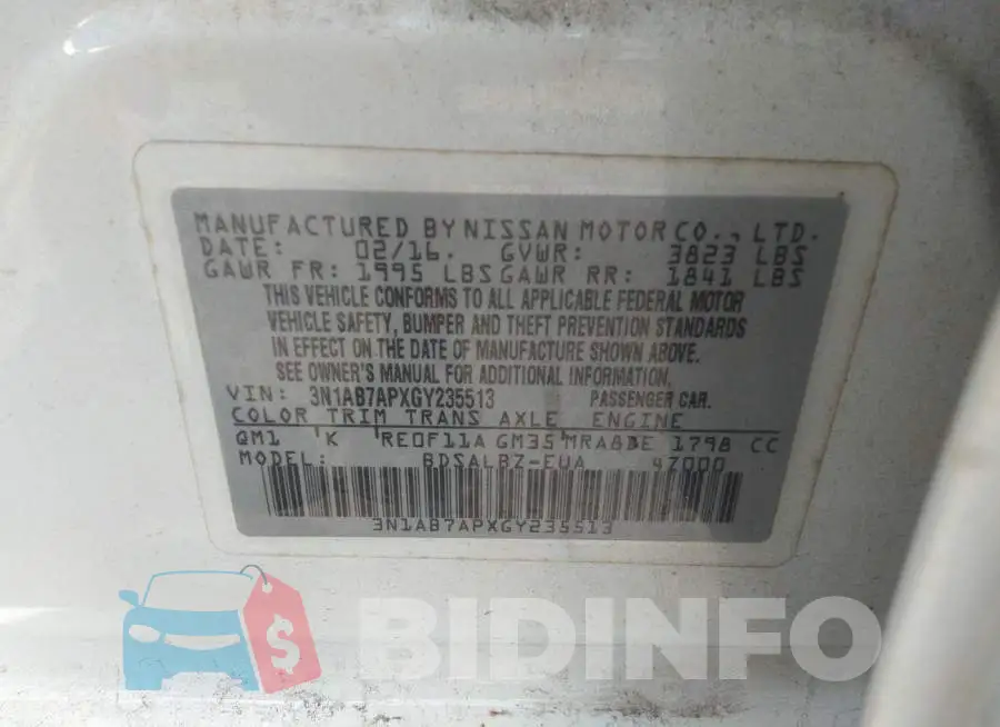 3N1AB7APXGY235513 Photo# 9
