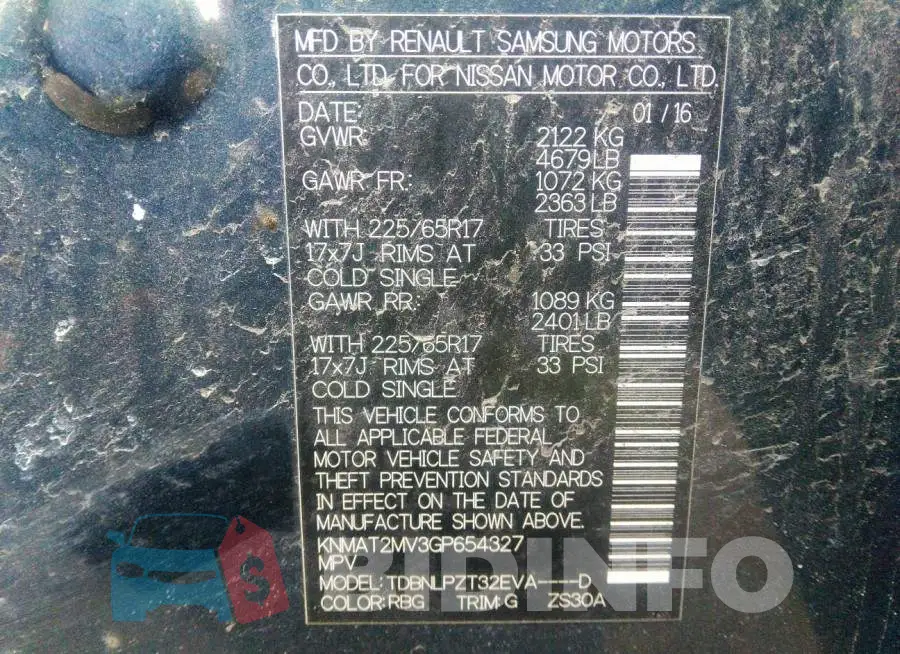 KNMAT2MV3GP654327 Photo# 9