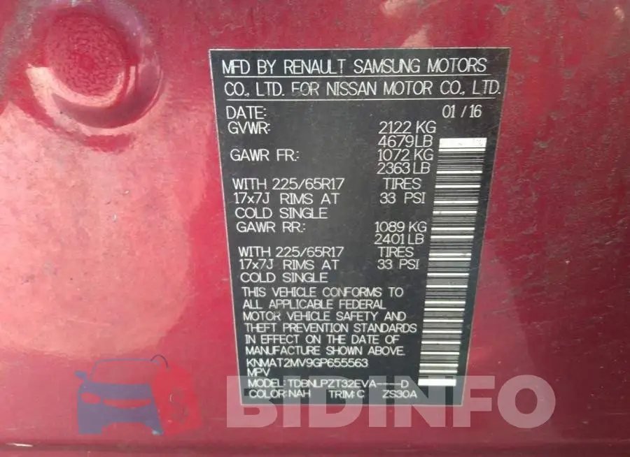 KNMAT2MV9GP655563 Photo# 9