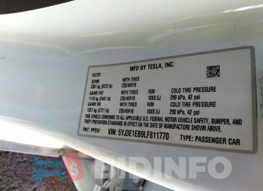 5YJ3E1EB9LF811770 Photo# 9