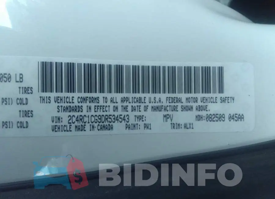 2C4RC1CG9DR534543 Photo# 9