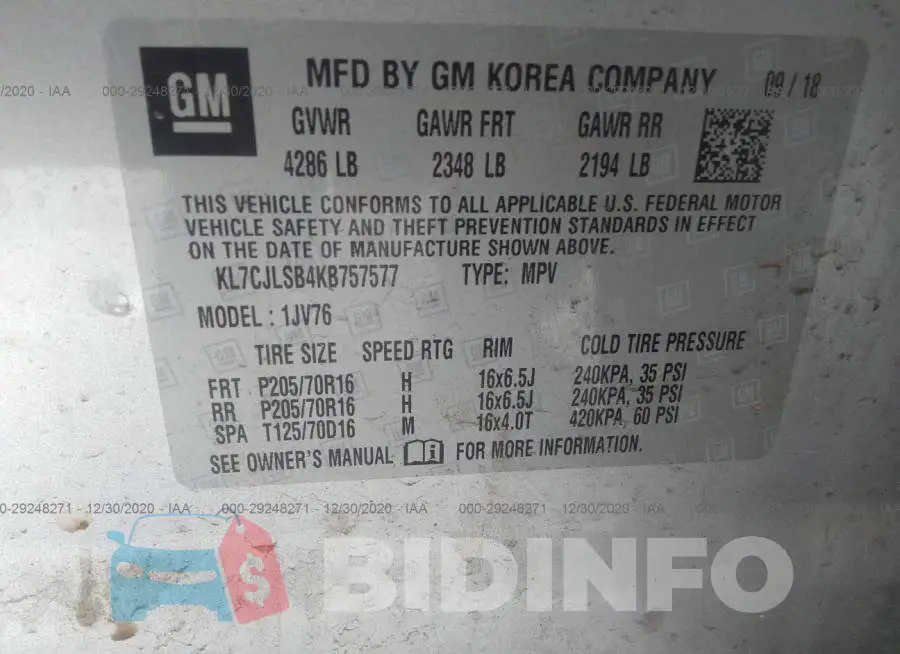 KL7CJLSB4KB757577 Photo# 9