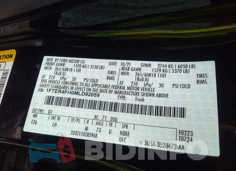 1FTER4FH0MLD92059 Photo# 9