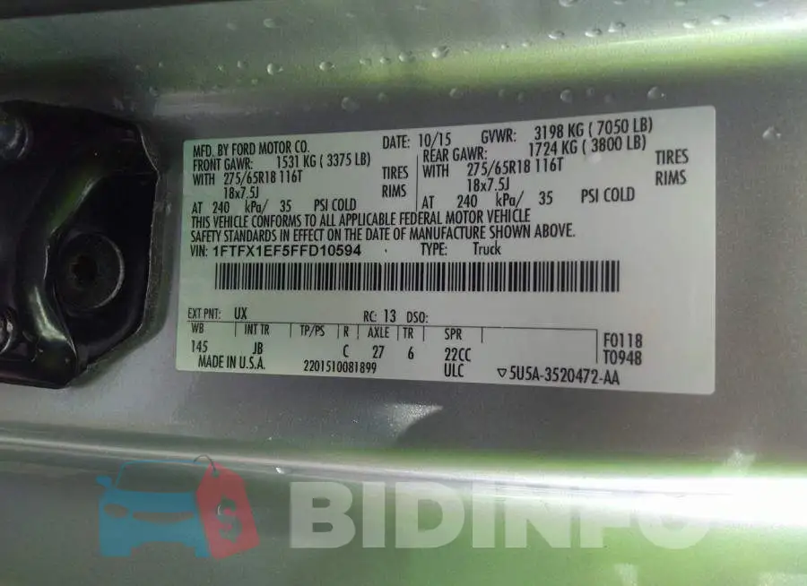 1FTFX1EF5FFD10594 Photo# 9