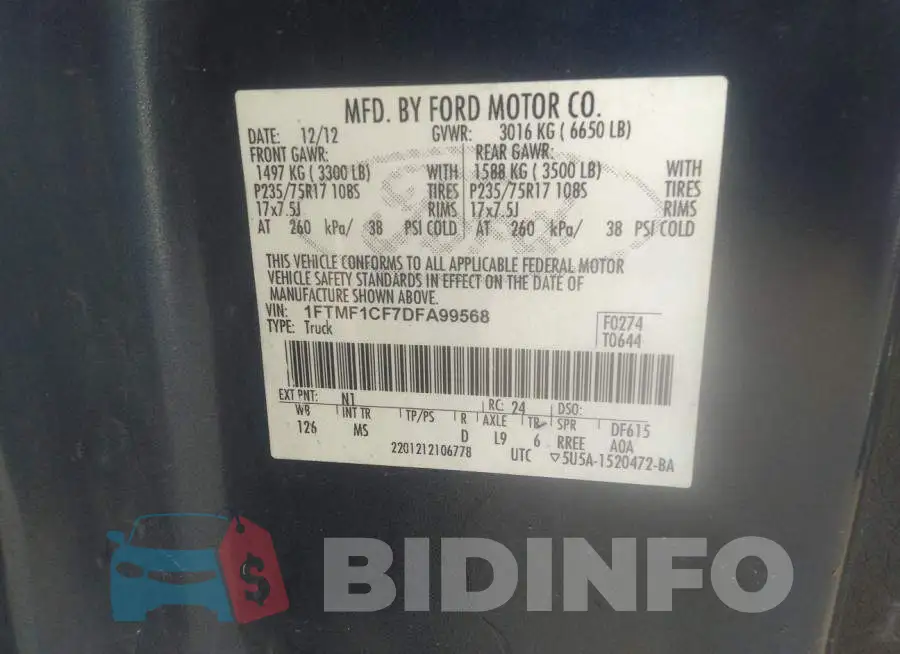 1FTMF1CF7DFA99568 Photo# 9