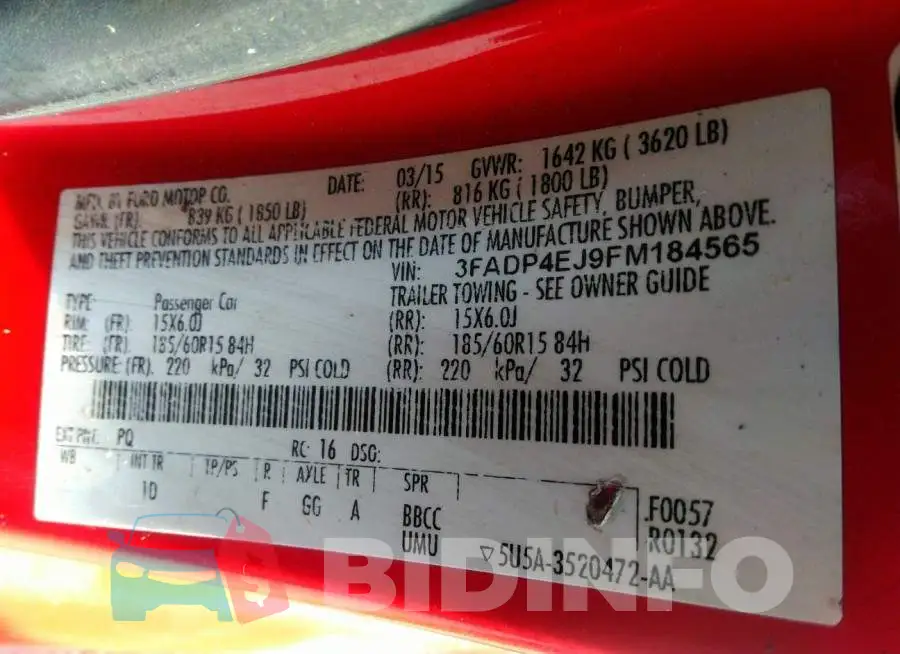 3FADP4EJ9FM184565 Photo# 9