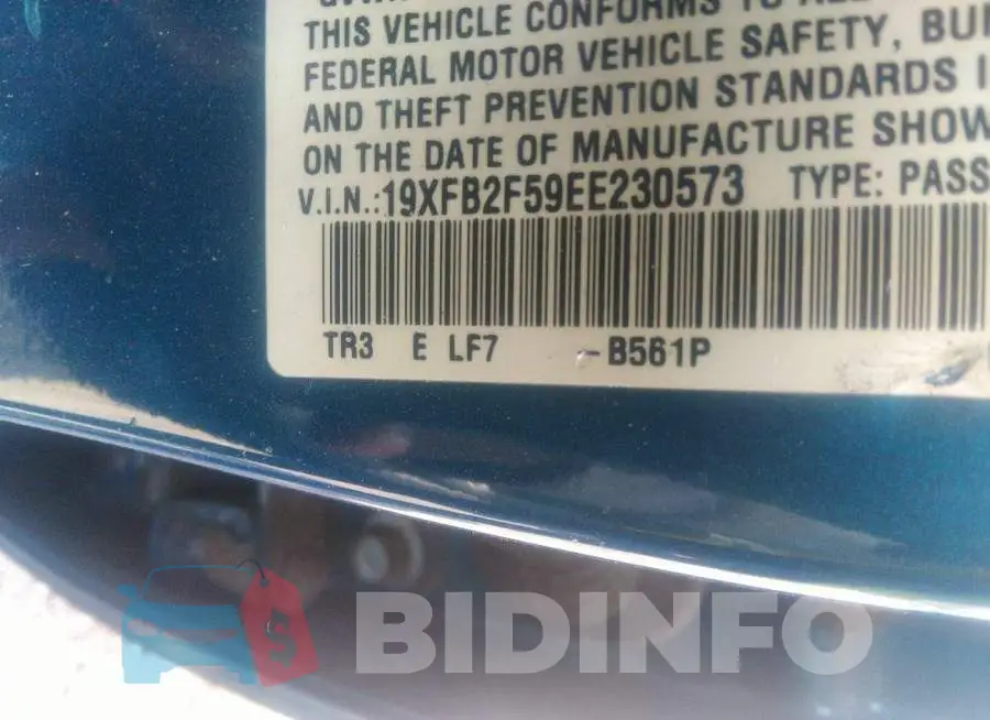 19XFB2F59EE230573 Photo# 9