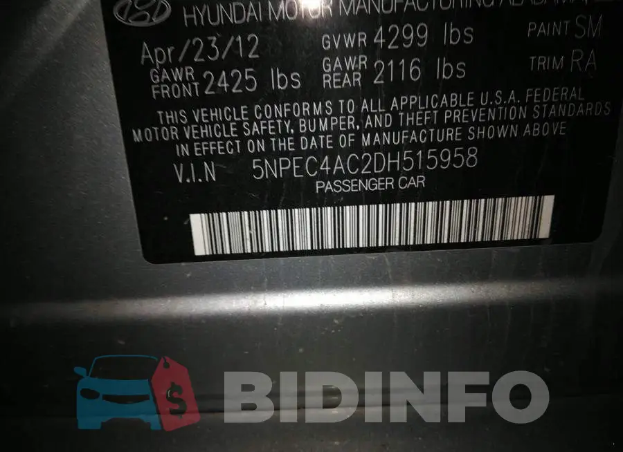 5NPEC4AC2DH515958 Photo# 9