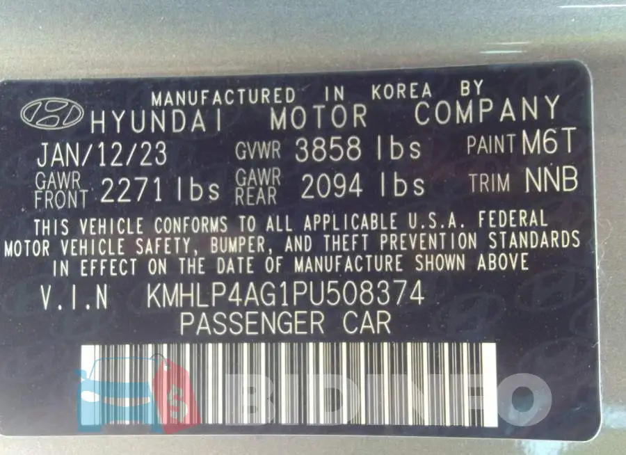 KMHLP4AG1PU508374 Photo# 9