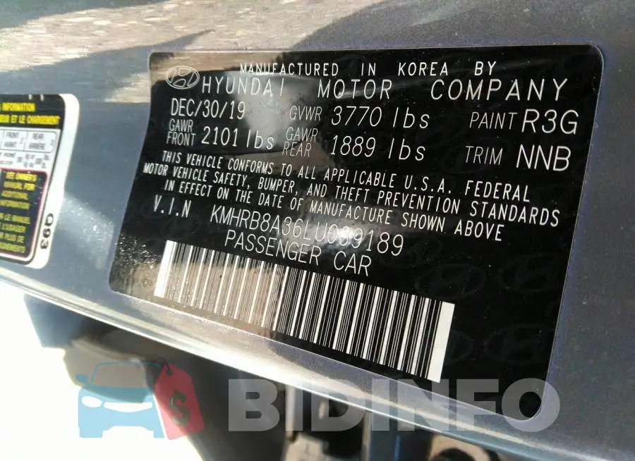 KMHRB8A36LU039189 Photo# 9