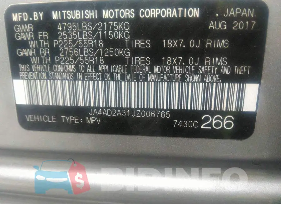 JA4AD2A31JZ006765 Photo# 9