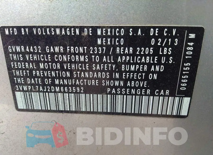3VWPL7AJ2DM663592 Photo# 9