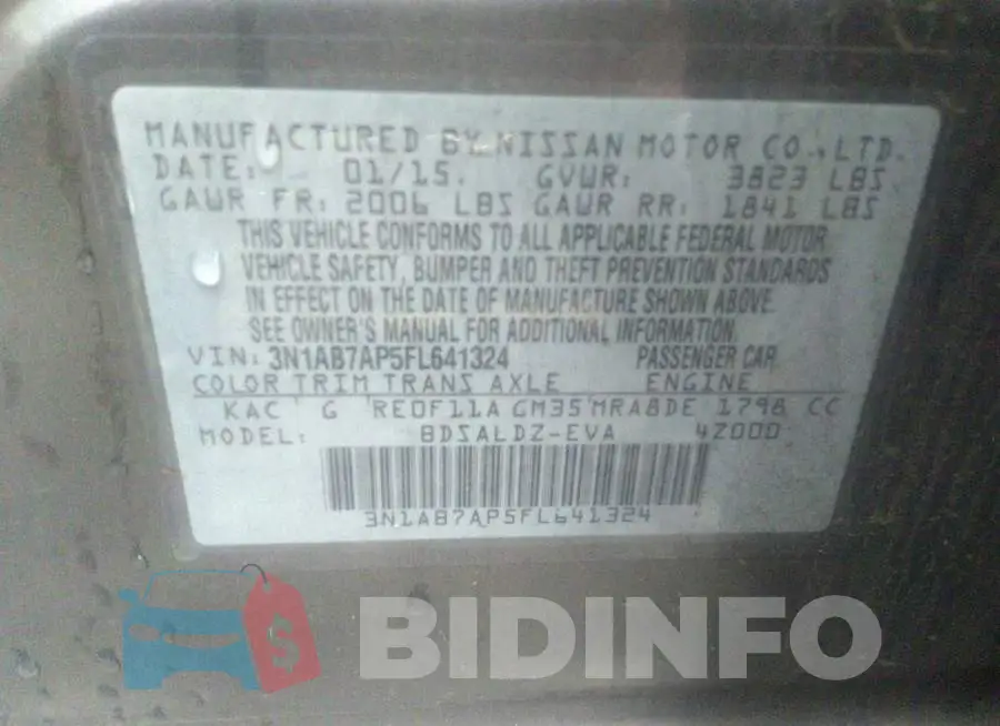3N1AB7AP5FL641324 Photo# 9